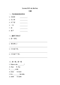 英语Lesson 8 It’s in the box.课堂检测