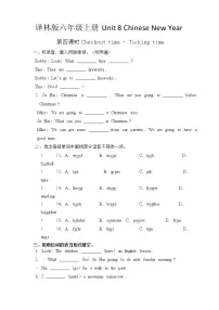 英语六年级上册Unit 8 Chinese New Year第四课时巩固练习