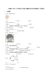 人教版（PEP）小学英语三年级上册期末专区单元测试卷（含答案）