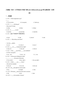 小学英语人教版 (PEP)六年级下册Unit 3 Where did you go?综合与测试单元测试同步测试题