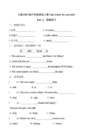 小学英语人教版 (PEP)六年级上册Unit 6 How do you feel? Part A优秀当堂达标检测题