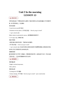 小学英语清华大学版一年级下册LESSON 13教学设计