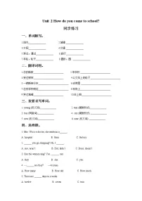 小学英语新版-牛津译林版五年级下册Unit 2 How do you come to school?精品同步训练题