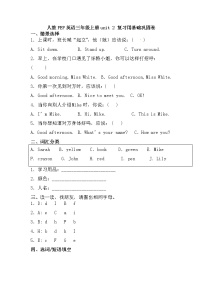 【期末必备】2021-2022学年人教版PEP小学 英语三年级上册 unit 2 Colours 基础巩固卷（有答案）