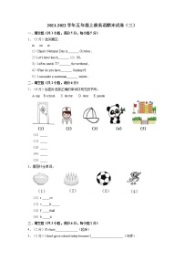 【期末必备】2021-2022学年五年级上册英语期末试卷（三）教科版（广州）（含答案解析）