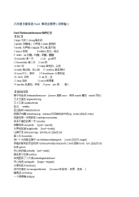 译林版六年级下册英语各单元知识点汇总学案