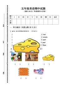 外研版英语五年级上册期中考试（含答案+听力）练习题