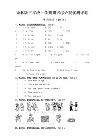 译林版三年级上册期末综合提优卷