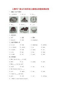 人教PEP版五年级英语上册 第一学期期末质量综合检测试题测试卷 (17)