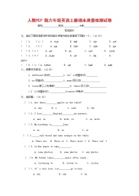 人教PEP版六年级英语上册 第一学期期末质量综合检测试题测试卷 (81)