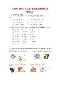 人教PEP版六年级英语下册 第二学期期末复习质量综合检测试题测试卷 (37)