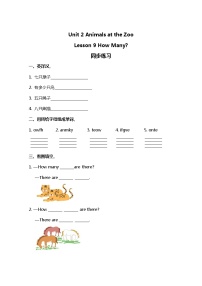 小学英语冀教版 (三年级起点)三年级下册Unit 2 Animals at the ZooLesson 9 How Many?课时训练