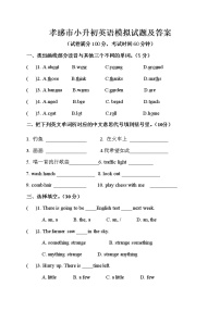 孝感市小升初英语模拟试题及答案