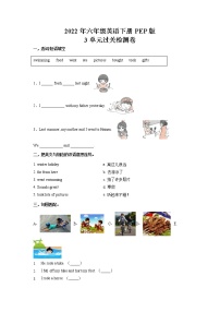 【寒假自主学】六年级下册英语 3单元过关检测卷（含答案）人教PEP版