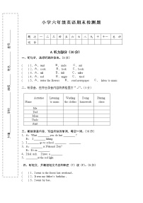 春季人教PEP版六年级英语下册期末测试卷 (4)