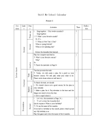 小学英语Unit 3 My school calendar Part A表格教学设计