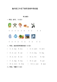 2022年最新鲁科版英语三年级下册期中测试题