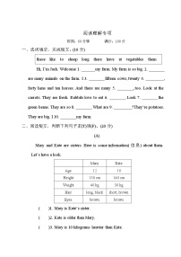 【复习必备】人教版 (PEP)六年级下册——阅读理解专项【含答案】