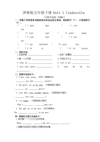 英语五年级下册Unit 1 Cinderella当堂达标检测题