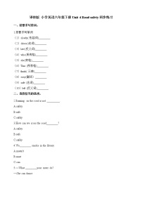 英语六年级下册Unit 4 Road safety精练