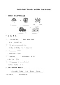 小学英语外研版 (三年级起点)六年级下册Unit 2 The apples are falling down the stairs达标测试