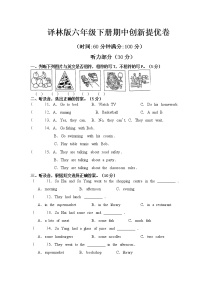 译林版六年级下册期中提优卷（有答案）