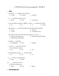 小学英语人教版 (PEP)六年级下册Unit 2 Last weekend Part C习题