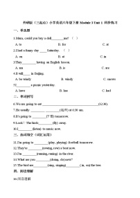 外研版 (三年级起点)六年级下册Unit 1 The sun is shining.课时作业