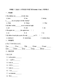 外研版 (三年级起点)六年级下册Unit 2 The cows are drinking water课时作业