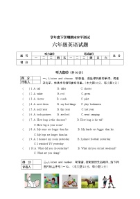 六年级学年度下学期期末水平测试英语试题