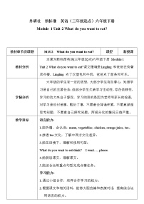 小学Unit 2 What do you want to eat?教学设计及反思