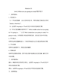 小学英语外研版 (三年级起点)六年级下册Unit 2 What are you going to study?教学设计及反思