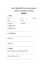 小学英语Lesson 13 Summer is coming!练习