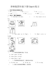 小学英语新版-牛津译林版四年级下册Unit 6 Whose dress is this?随堂练习题