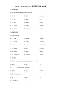Unit4 Then and now  语法词汇句型专项练（试题）-2021-2022学年英语六年级下册（有答案）