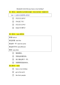 小学英语Unit 2 Did you have a nice holiday?导学案及答案