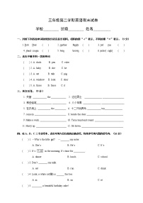 译林版英语三年级下册期末试卷