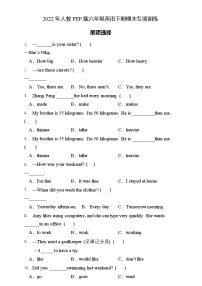 2022年人教PEP版六年级英语下册期末专项复习-单项选择题（B卷）