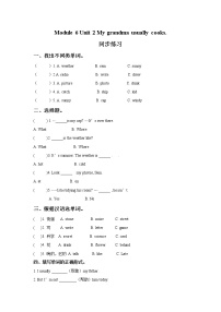 小学外研版 (一年级起点)Unit 2 My grandma usually cooks.优秀综合训练题