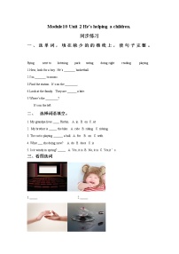 小学英语外研版 (一年级起点)二年级下册Unit 2 He's helping a child.复习练习题