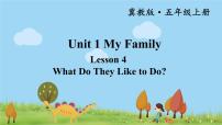 小学英语冀教版 (三年级起点)五年级上册Lesson 4 What Do They Like to Do?背景图课件ppt