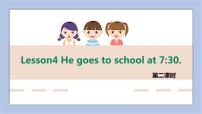 小学英语接力版五年级上册Lesson 4 He goes to school at 7：30.集体备课课件ppt