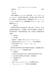 小学英语鲁科版 (五四制)四年级上册Lesson 3 What do you do on Saturday?教案设计
