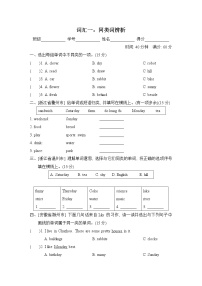 人教PEP版五年级上册期末专题复习--词汇