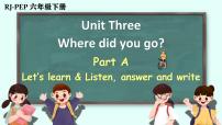 小学英语人教版 (PEP)六年级下册Unit 3 Where did you go? Part A课文ppt课件