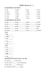 小学英语人教版 (PEP)六年级上册Recycle 2单元测试课后作业题