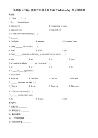 小学英语新版-牛津译林版六年级上册Unit 2 What a day!单元测试一课一练