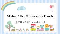 小学英语外研版 (三年级起点)六年级上册Module 5Unit 2 I can speak French.教学课件ppt