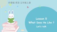 科普版五年级上册Lesson 5 What does he like?教课ppt课件