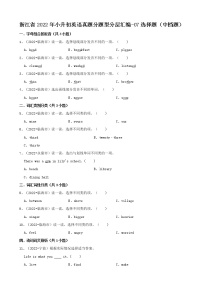 浙江省2022年小升初英语真题分题型分层汇编-07选择题（中档题）(人教PEP 三年级起点)